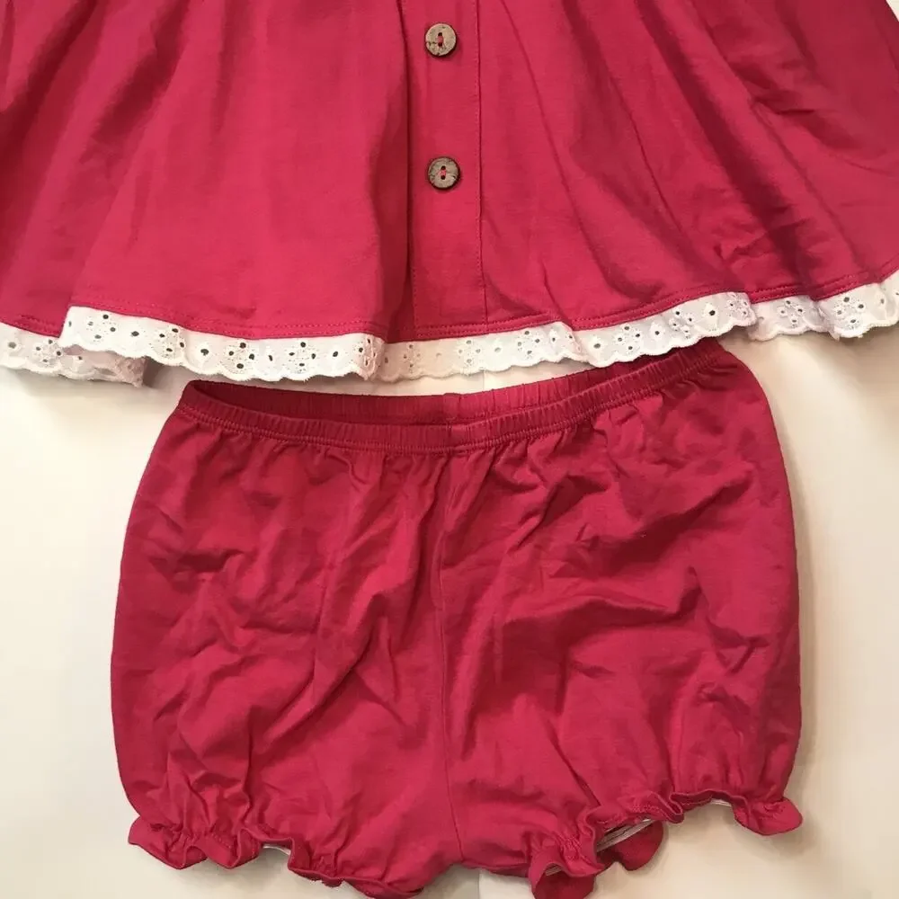Omi Jo Well Dressed Wolf Library Pink Dress and Bloomers 24M